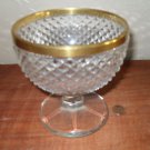 stunning cut glass bonbon dish with gold rim