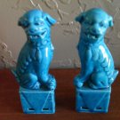 Pair of Blue ceramic froo dog