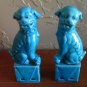 Pair of Blue ceramic froo dog