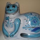 Tonala Jalisco Gorgeous Blue ceramic cat