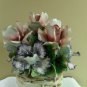 Capodimonte Porcelain centerpiece vase with flowers