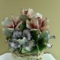 Capodimonte Porcelain centerpiece vase with flowers