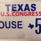Texas US CONGRESS license plate House Low Number 5 Political Senate Congressman