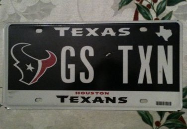 Texas vanity new Houston Texan vanity GS TeXaN License Plate Football NFL Car