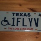 Texas vanity 1 FLY V license plate Duck Bird Aircraft Air Plane aviation pilot