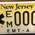 New Jersey EMT License Plate Sample Emergency Medical Technician EMS Rescue Fire