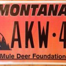 MT Mule Deer Foundation license plate Park Wildlife Wild Hunt Hunting Animal