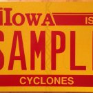 Iowa State University Cyclones license plate Sample ISU Clones Cy Cardinal Ames