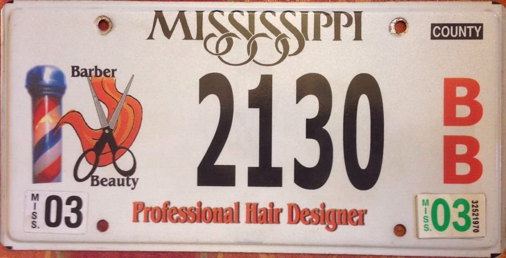 MS Professional Hair Designer license plate Barber Beauty Salon Stylist