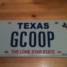 Texas vanity G COOP license plate name Gary Cooper Car George Chicken Gail Greg