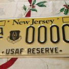 New Jersey USAF Air Force Reserve license plate sample fly aircraft plane air