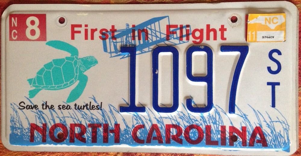 North Carolina Save Sea Turtle license plate wildlife marine reptile