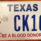 Rare Texas Blood Donor drive license plate stetson hat cowboy boots transfusion