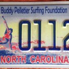 North Carolina Buddy Pelletier Surfing license Plate Surf Sea Beach Surfer Waves
