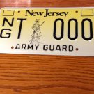 New Jersey Army national Guard license plate sample military veteran patriot vet