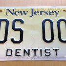 New Jersey dentist license plate sample tooth medicine doctor cavity oral NJ tag
