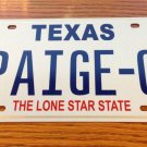 Texas vanity PAIGE G license plate Name Page Paget Payge Pagett Padget Padgett