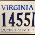 Virginia Ducks Unlimited license plate Hunter Hunt Hunting Duck Bird Gun wild