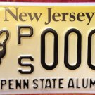 New Jersey Penn State University alumni Nittany lions license plate sample PSU