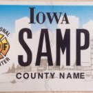 Iowa Professional Firefighter Motorcycle license plate Fire Fighter Harley Honda