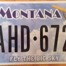 Montana Fly The Big Sky license plate  Aviation Aircraft Plane Flying Pilot Air