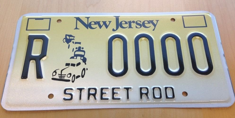 New Jersey street rod license plate sample historic car antique classic