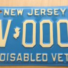 New Jersey disabled vet license plate sample air war military veteran NJ tag