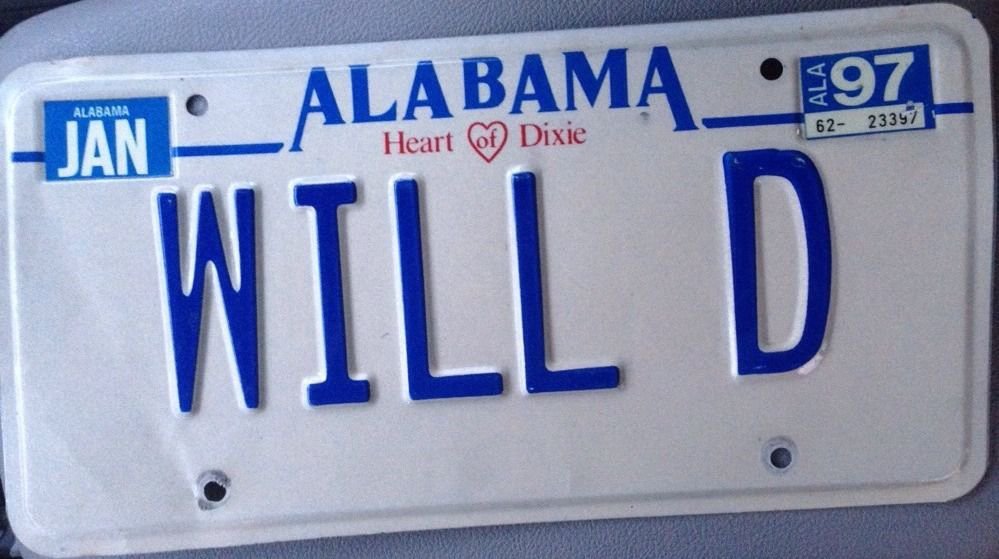 Al Vanity Will D License Plate William Welmer Wilson Willy Bill Billy Wiley Liam 2642