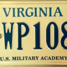 U.S. Military Academy license plate West Point Army USMA black Knights NCAA Mule