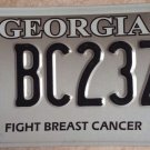 Georgia Fight Breast Cancer survivor Awareness license plate Conquer Komen pink