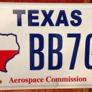 Texas Aerospace Commision license plate Astronaut Space Planet Universe Rocket