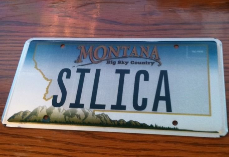 Montana vanity SILICA license plate Chemical Rock Chemistry Flint Stone