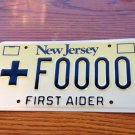 New Jersey First Aider license plate sample EMT EMS Ambulance rescue Red Cross