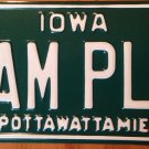 Iowa Pottawattamie 1979 license plate vintage sample