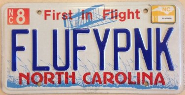 North Carolina vanity FLUFFY PINK license Plate Unicorn Sports Car Dessert Dress