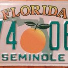 Florida Seminole Indian license plate Native American Tribe Nation Tribal county