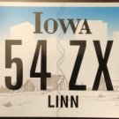 New Iowa Linn county license plate Slashed 0 Zero Lynn Linnie Lin Lyn Lindsay IA