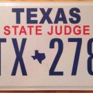 Texas State Judge license plate Government Plaintiff Lawsuit Court Law Attorney