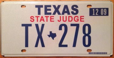 Texas State Judge license plate Government Plaintiff Lawsuit Court Law Attorney
