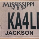 MS Amateur Radio license plate #KA4LDU Operator Ham