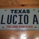 Texas vanity LUCIO A license plate TX Tag Lucy Luce USA