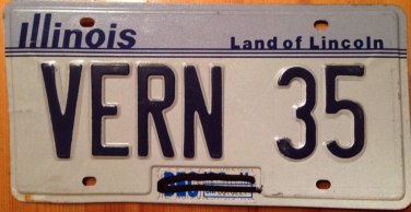 IL vanity VERN Vernon 35 license plate Verne Vernen Verney Lavern Vernin Vernal