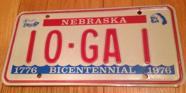 Nebraska Native American Indian Centennial license plate Tribe Tribal Nation GA