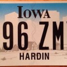 Iowa Hardin county license plate Graphic USA #796 ZMY