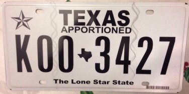 Texas 2010s Apportioned Lone Star State license plate Truck Trailer Graphic USA