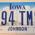 New IA Johnson county License Plate Lyndon USA President Graphic 094 TMS City