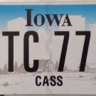 New Style Iowa Cass County Black Letter License Plate # ATC 171 USA Graphic