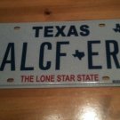 Texas vanity ALCF ER license plate TX Tag - Help ???