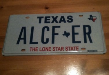 Texas vanity ALCF ER license plate TX Tag - Help ???