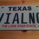 Texas vanity VIAL Vile NO license plate clean Good pleasant obsene evil vulgar